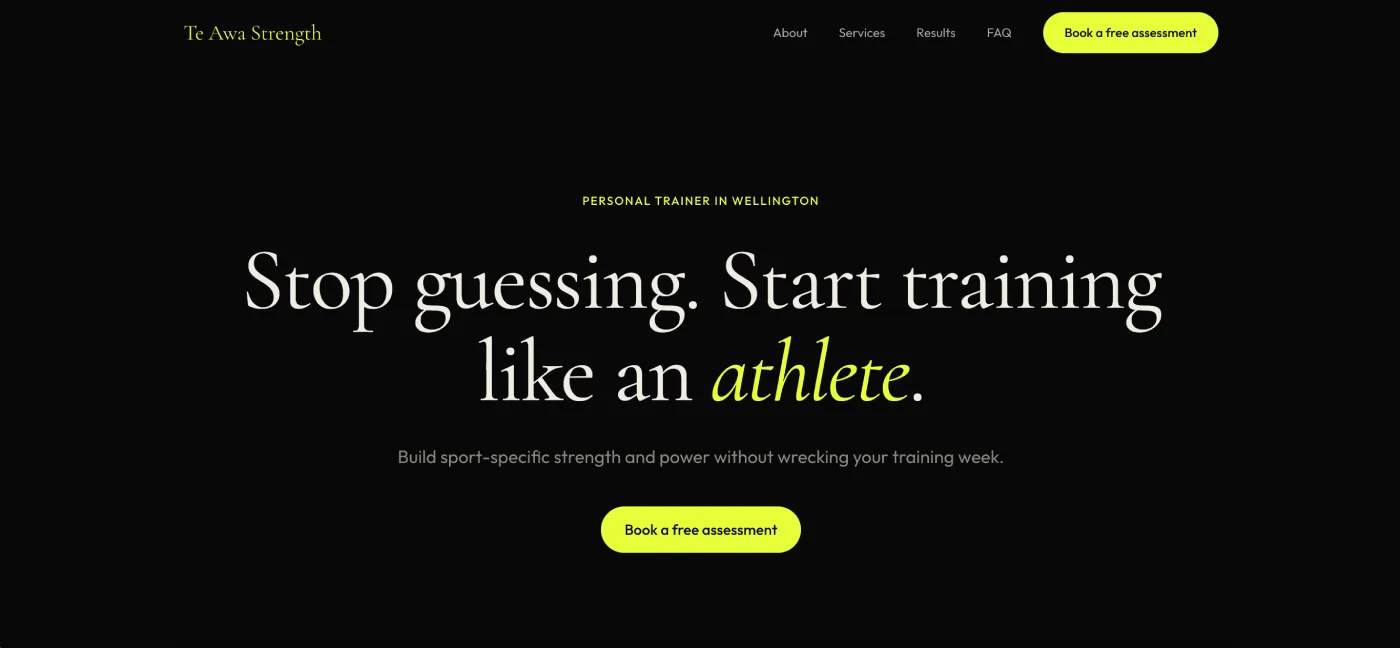 fitweb site: Dark & Premium vibe